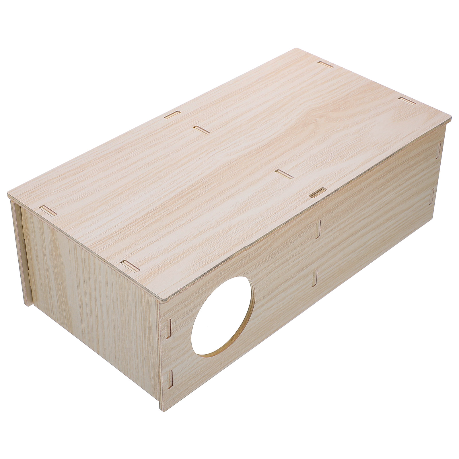 UPKOCH 1 Set Beige Wooden Multi Chamber Hut Guinea Pig Hideout House for Indoor Pet Use