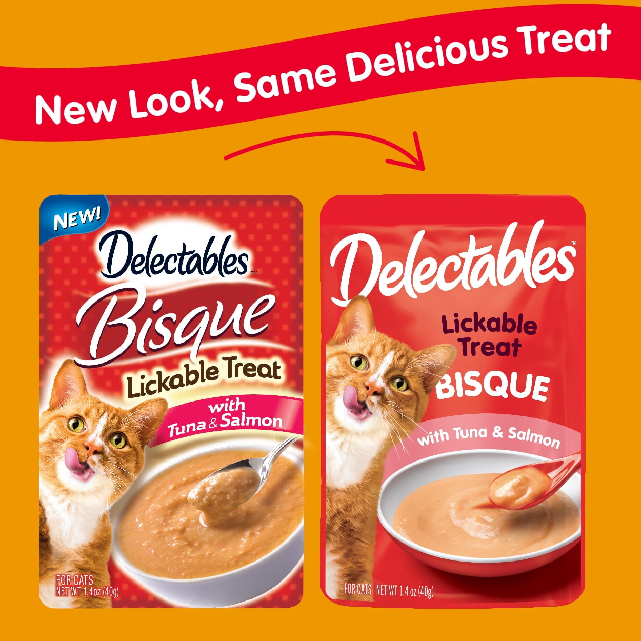Hartz Delectables Bisque Lickable Wet Cat Treat - Tuna & Salmon, 1.4oz (12 Pack)