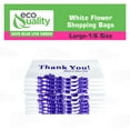 thumbnail image 4 of EcoQuality Plastic White Flower T-Shirt Bags 2000ct, 1/6 Shopping Bags, Grocery Bags, Poly Bags, Multi-Use, Medium Size, Reusable Carry Out Bags (22 x 12 x 8 inches) (18 Micron), 4 of 7