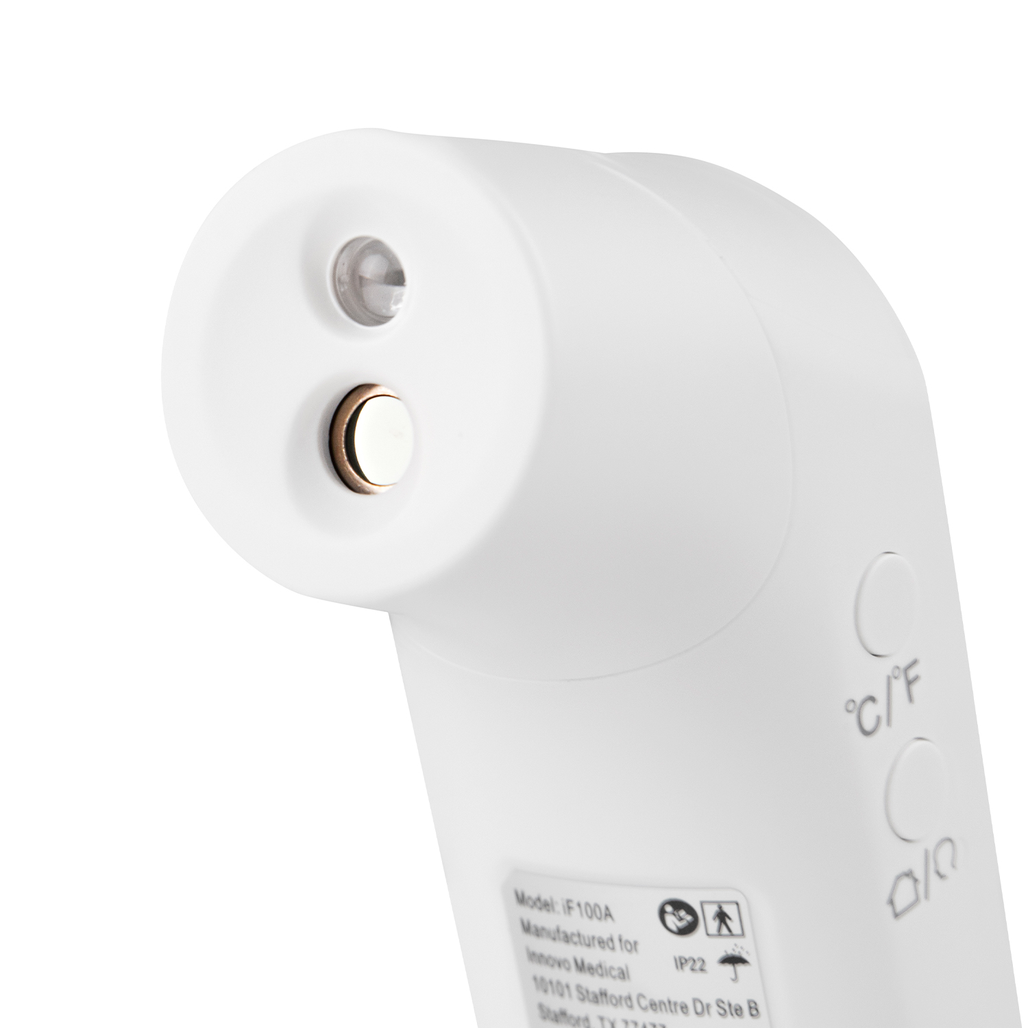 Innovo Medical iF100A Non-Contact Touchless Forehead Thermometer with Fever Alert, White