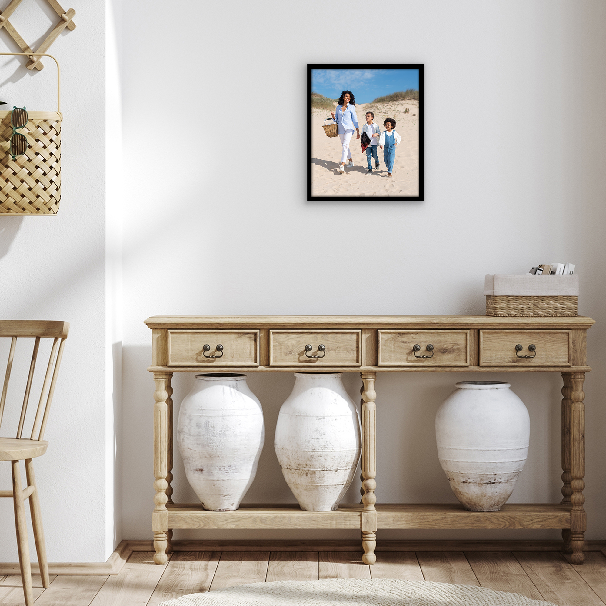 Americanflat 11x13 Picture Frame with Shatter-Resistant Glass Streamline Collection Thin Border Wall - Black
