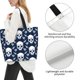 thumbnail image 3 of Balery white arrow Skull Bolsa Tote Estilo Estético con Cremalleras, Bolsa de Hombro, Bolsa de Compras Grande y Plegable, 3 of 8