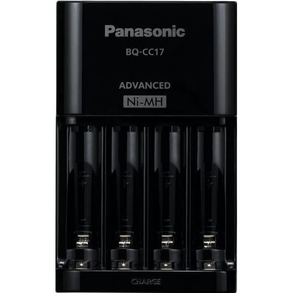 Panasonic BQ-CC17KSBA eneloop Advanced Individual Battery Charger with 4 LED Charge Indicator Lights, Black