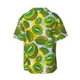 thumbnail image 2 of Naloa Watercolor Kiwi Fruits Summer Men's Loose Fit Cuban Collar Short-Sleeve Shirt with Button-down and Chest Pocket for Everyday Wear Outings - Medium, 2 of 7