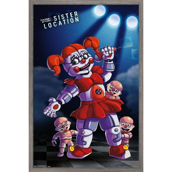 Five Nights at Freddy's: Sister Location - Baby Wall Poster, 22.375" x 34", Framed