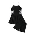 thumbnail image 2 of Girls Swimsuit One-piece Bathing Suit with Hollow Out Design Cute Ruffle Beach Lightweight Casual Kids Swimwear Black 9-10 Y, 2 of 9