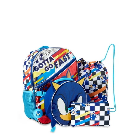 Sonic The Hedgehog Gotta Go Fast 5 Piece Backpack Set