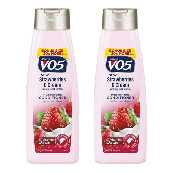 Alberto VO5 Moisture Milks Strawberry and Cream Hair Conditioner, 15 fl oz (2 Pack)