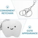thumbnail image 4 of 2 uds llaveros de dientes esponjosos llavero relleno llavero de dibujos animados bolsa decoración colgante peluda, 4 of 6