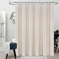thumbnail image 3 of Ikfashoni Linen Cotton Shower Curtain with Tassel, Boho Farmhouse Waterproof Fabric Bath Curtain, Cream, 3 of 9