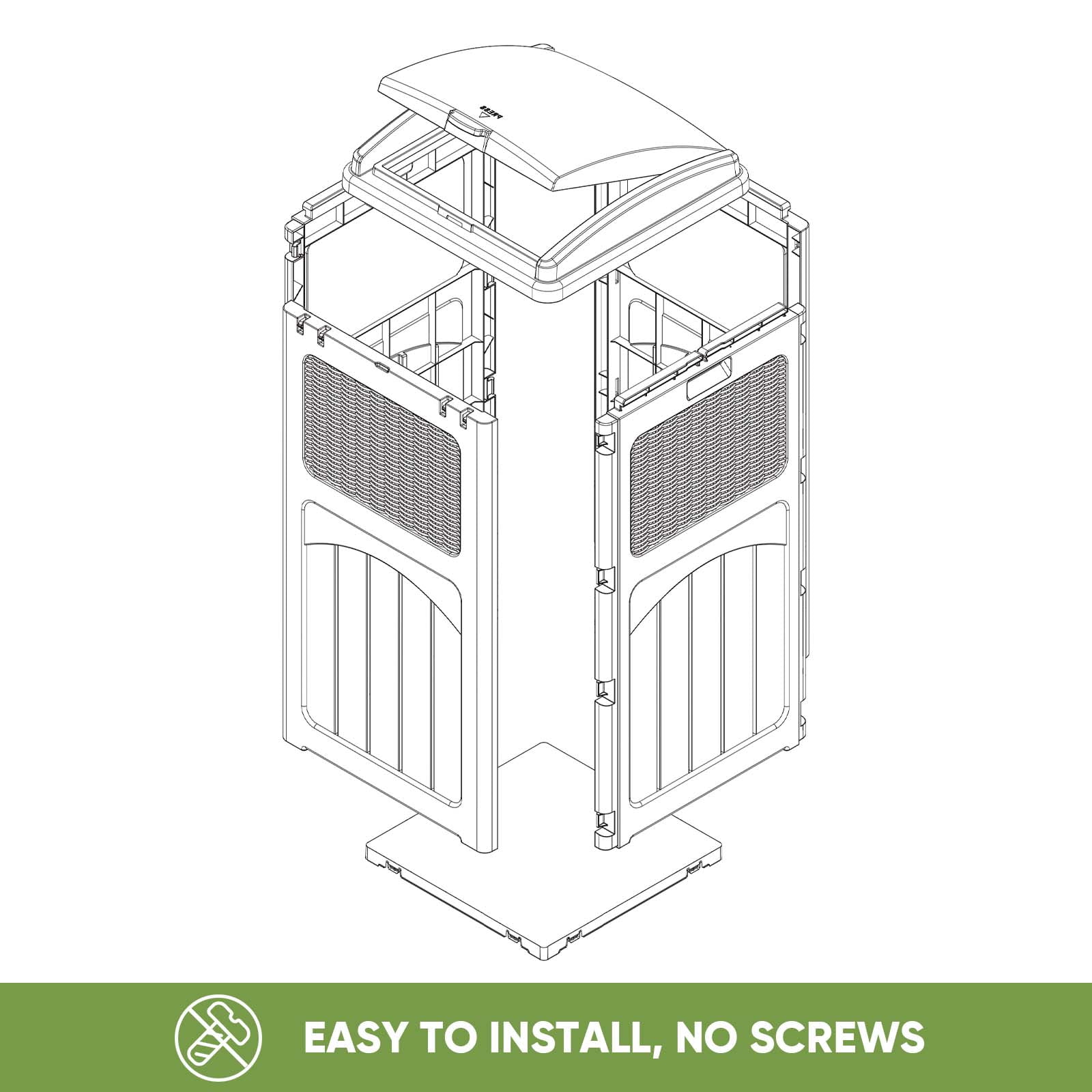 Patiowell 36 Gallon Hideaway Can Resin Trash with Latch for Backyard, Deck, or Patio,Brown