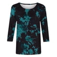 thumbnail image 4 of Odbmxy 3/4 Sleeve Women T Shirt Fall Tie-Dye Soft Casual Crew Neck Pullover Holiday Loose Tops for Women, 4 of 5