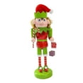 thumbnail image 4 of Figura de Cascanueces de Navidad Figuras de Cascanueces Decoración Navideña Madera Bastón y Regalo, 4 of 9