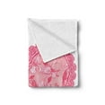 thumbnail image 2 of Love Soft Flannel Fleece Throw Blanket, Lace Heart with Floral Pattern Wedding Valentine Blossoms Leaves Classic Retro, Cozy Plush for Indoor and Outdoor Use, 50" x 70", Pink Rose White, by Ambesonne, 2 of 5