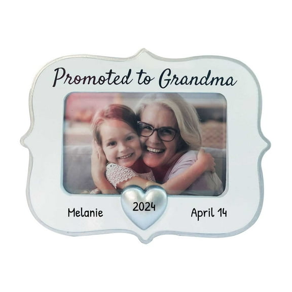 Ornaments by Elves Personalized Picture Frame Ornament 2024 Grandma First Christmas Ornament .25lbs