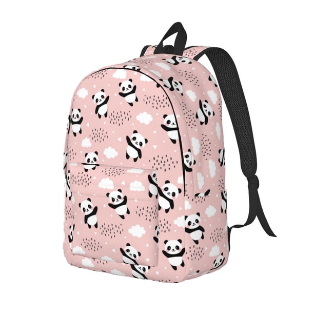 Disketp Panda Flying in the Sky (2) print Canvas Backpack Lightweight Travel Daypack Student Rucksack Laptop Backpack-