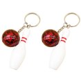 thumbnail image 2 of Naierhg 2Pcss Mini Simulation Bowling Ball Keychain Bag Pendant Car Key Ring Accessories, 2 of 8