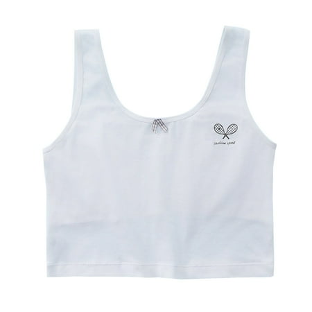 Girls Bras with Built in Pads Girls  Cami Underwear Soft Comfyable Breathable Cropped Tank Tops Push up Bra for Teens White 90A