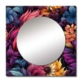 thumbnail image 2 of Designart "Feathered Boho Pink Blue Blend I" Floral Square Mirror For Wall Decor - Large Pink Square Mirror Printed Wall Decor - Cottage Square Living Room Mirror, 2 of 5
