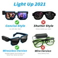 thumbnail image 4 of Cordless LED Light Up Neon Rave Party Sunglasses, Glowing DJ Glasses With 4 Mode Party Favors, 4 of 7