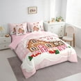 thumbnail image 3 of jejeloiu Chic Christmas Castle Bedding Comforter Set 7-Piece,Happy New Year King Bedding Sets,Xmas Theme Bed Sheets For Girls,Breathable Room Decor Reversible, 3 of 8