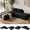 Black-Plush Corduroy, variant on SOBREMESA 4-in-1 Modular Sofa, Flexible Cloud Couch with Adjustable Chaise & Deep Seat, Includes 2 Pillows, No Assembly Required