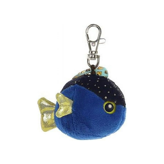 3" Tangee Blue Fish Clip-On Keyclip Small Soft Plush Keychain