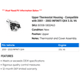 thumbnail image 2 of Upper Thermostat Housing - Compatible with 2001 - 2003 INFINITI QX4 3.5L V6 2002, 2 of 2