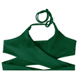 thumbnail image 5 of Hilor Women's Push Up Halter Bandage Bikini Top Criss Cross Wrap Swim Tops, 5 of 6