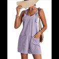 thumbnail image 1 of Cortos de Verano A para Mujer, Casuales Sin Mangas con Bolsillos Púrpura Lavanda XL, 1 of 9