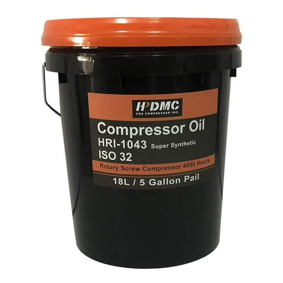 HPDMC ISO 32 Grade Synthetic Based Compressor Lubricant Standard 4000 Hour Rotary Screw Air Compressor Lubricating Oil 5 Gallon Pail Extended Life Oils