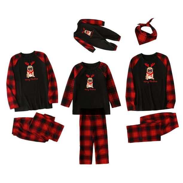 Pijamas de Navidad Para La Familia Trajes A Juego Mamá Impreso Blusa Tops + Pantalones Conjunto de Navidad Odeerbi ODB189678