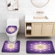 thumbnail image 1 of Alfombra de baño ABPHQTO Círculos entrelazados bohemios Signo Cosmos Armonía Motivo abstracto oculto Azul púrpura oscuro 3 piezas, 1 of 2