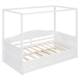 thumbnail image 5 of Jopath Twin Size Floor Bed with Roof, Kids House Floor Bed with Trundle for Boys Girls White, 5 of 9