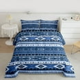 thumbnail image 2 of jejeloiu Retro Boho Aztec Twin Comforter Sets,Blue Vintage Geometric Bedding Set For Adults Reversible 2pcs, 2 of 8