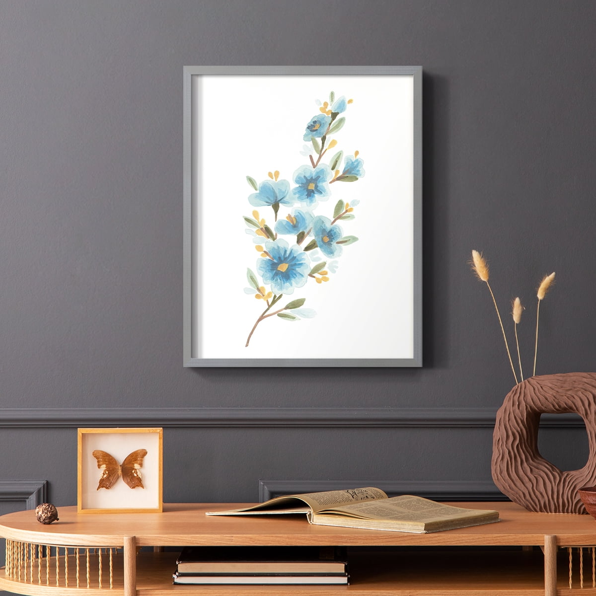 Wildflower Sprig II Framed Print - Solid Wood in Single Picture Frame Solid Wood 2 Framed Print