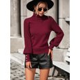 thumbnail image 5 of Jusfitsu Womens Turtleneck Sweater Lantern Long Sleeve Pullover Tops for Women Winter Fall Jumper Top, 5 of 5
