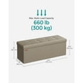 thumbnail image 2 of SONGMICS 43" Storage Ottoman Bench Folding Leather Ottoman Storage Footrest Hold up to 660lb Light Taupe, 2 of 5