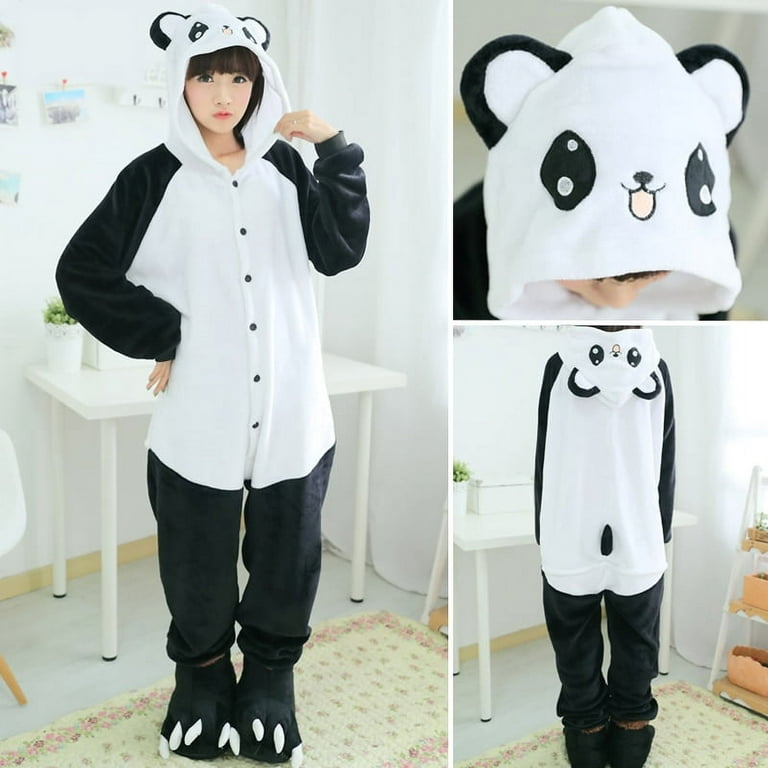 Cocopeanut Unicorn Panda Totoro Pajamas Stitch Adult Animal Onesies Women Men Couple 2020 Winter Pajamas Suit Cat Sleepwear Flannel Pijamas, Adult