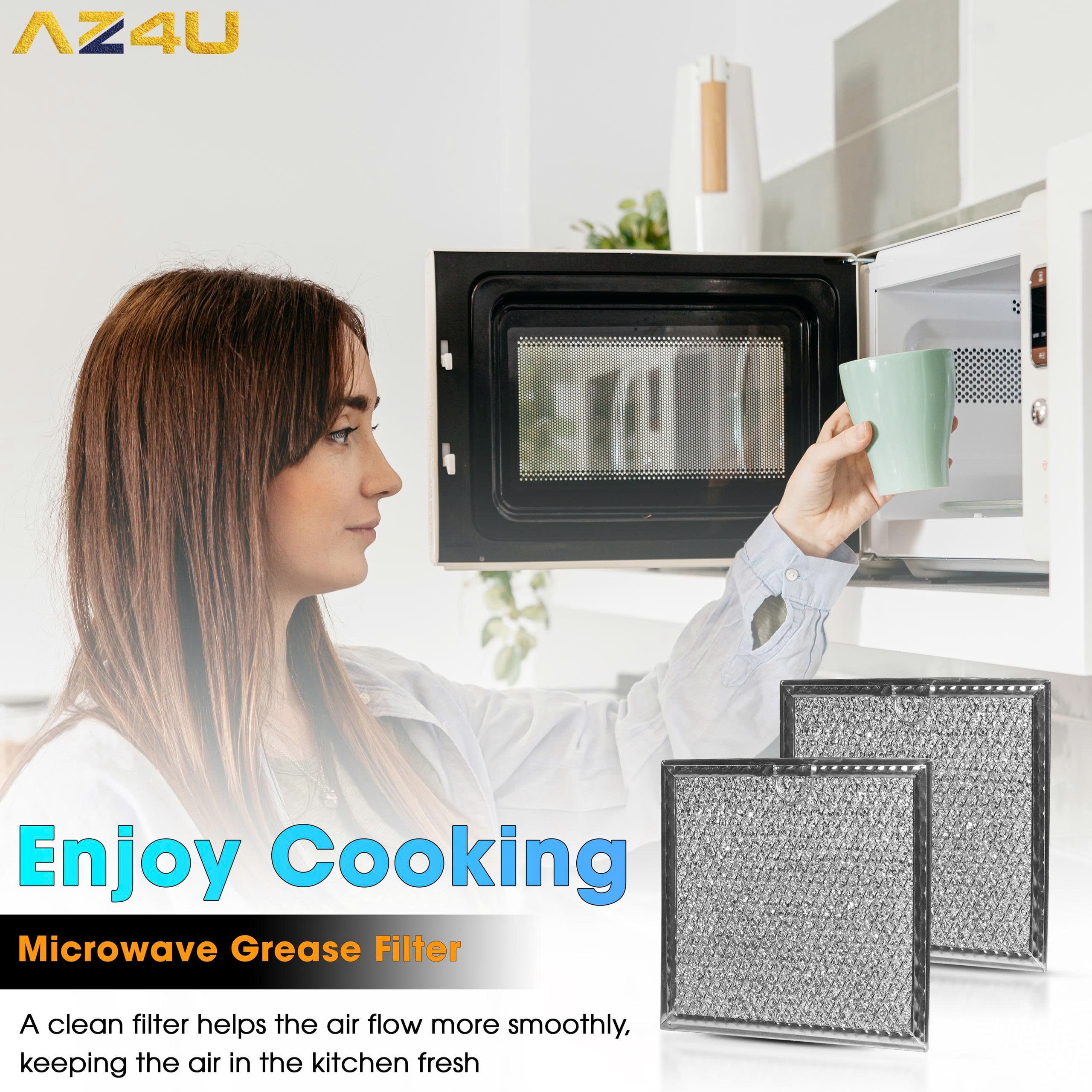AZ4U 2 Pack Air Filter Factory Grease Filter Replacement For GE PNM9216SK2SS, PNM9216SK3SS, PVM1970DR1BB, PVM1970DR1CC Microwave Oven