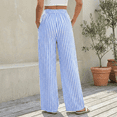 thumbnail image 4 of SOMER Women’s Wide Leg Pants Elastic Waist Striped Drawstring Lightweight Palazzo Pants Casual Lounge XL, 4 of 7