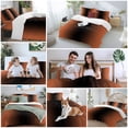 thumbnail image 6 of Orange Black Ombre Duvet Cover Set, Modern Gradient Abstract Art Soft Duvet Cover Full Size Bedding Set 4 Pieces, 1 Quiltcover and 2 Pillowcases with Zipper, 1 Bed Sheet for All Seasons, 6 of 9