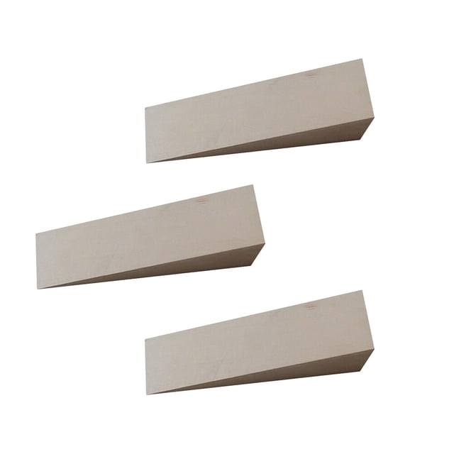 3PCS Door Stop Sturdy Wooden Door Stopper Practical Triangular Wedges Heavy Duty Door Wood Stopper Household Wedge Door Holder for Home Store Use Size L