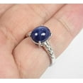 thumbnail image 4 of thejewelryart Natural Blue Star Sapphire Ring Sterling Silver Jewelry Stunning Oval-Cut Gem Perfect for Engagements, Anniversaries Black Vermeil 6.5, 4 of 5