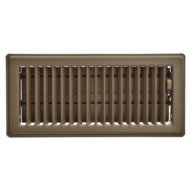 Imperial 4" x 10" Chocolate Steel Floor Register, Louvered, 1-pk