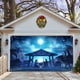 thumbnail image 4 of Fondo navideño de tela con decoración navideña de Papá Noel, pancarta para patio, puerta de garaje, tela colgante, 4 of 6