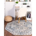 thumbnail image 4 of Rugs.com Charlotte Collection Rug – 5 Ft Octagon Light Blue Low-Pile Rug Perfect For Living Rooms, Kitchens, Entryways, 4 of 9