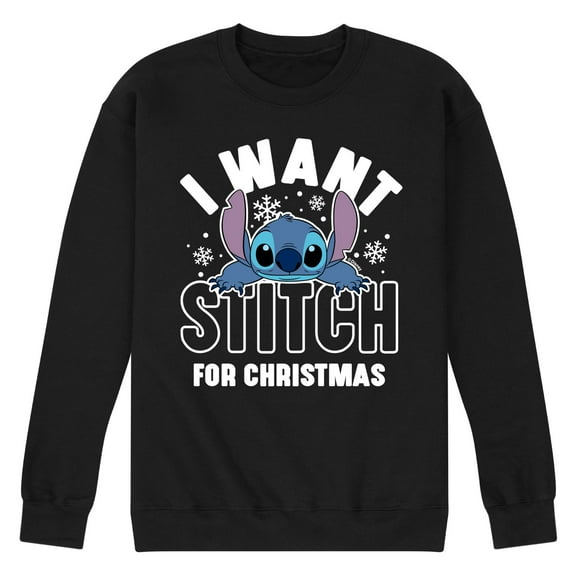 Lilo & Stitch - I Want A Stitch For Christmas - Men's Crew Neck Fleece Pullover