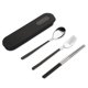thumbnail image 1 of Conjuntos de vajilla 304 Estudiantes reutilizables para cubiertos de acero inoxidable Use accesorios de viaje de diseño simple para reuniones familiares de picnic Negro 3 PCS Inevent HA012732-05, 1 of 7