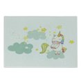 thumbnail image 1 of Unicorn Cutting Board, Mystic Unicorn Girl Sitting on Fluffy Clouds and Hunting Image Print, Decorative Tempered Glass Cutting and Serving Board, Small Size, Yellow Green, by Ambesonne, 1 of 1